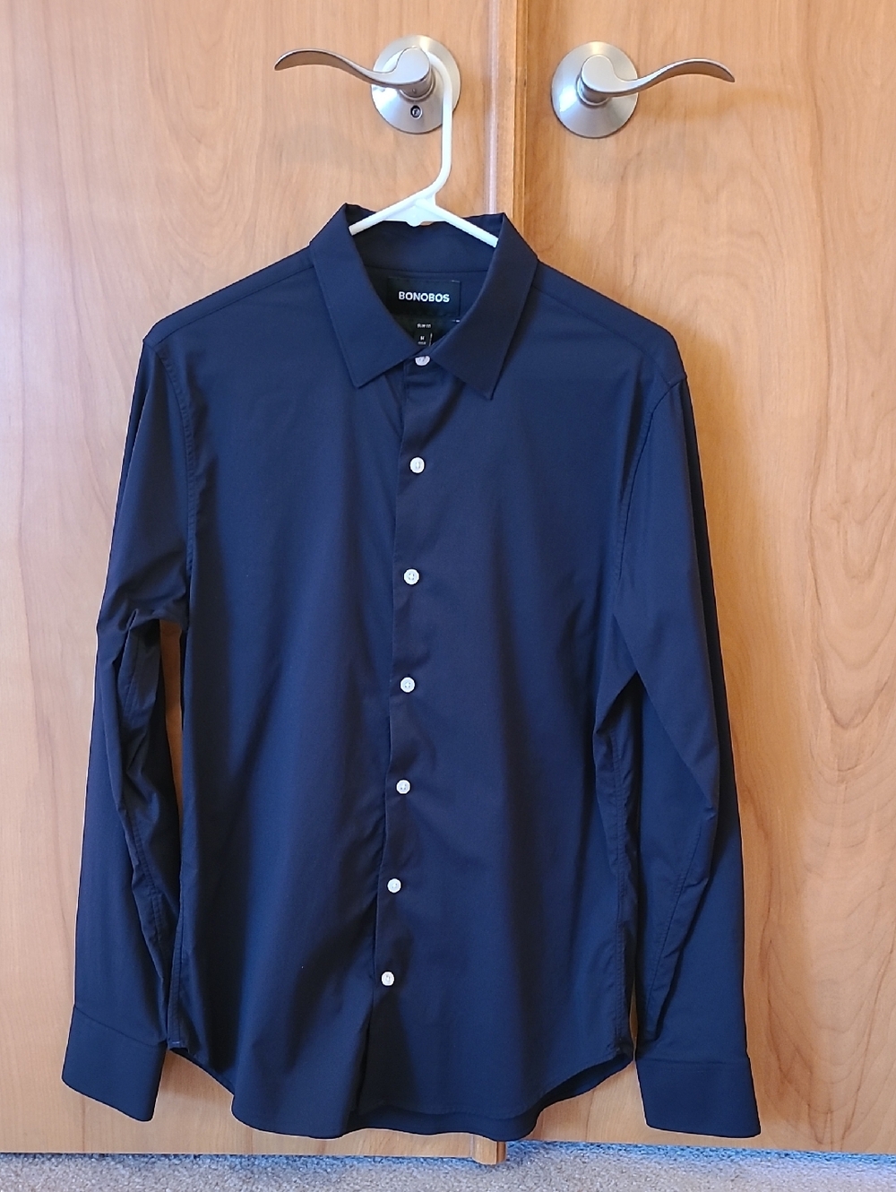 Bonobos Slim Fit Black Long-Sleeve Tech Button Down Shirt